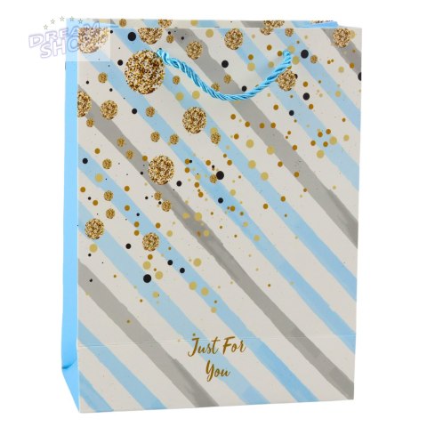 Torba Prezentowa Papierowa Niebieska Różowa Brokat 23 x 18 x 10,5 cm Torba Prezentowa Papierowa Niebieska Różowa Brokat 23 x 18 x 10,5 cm