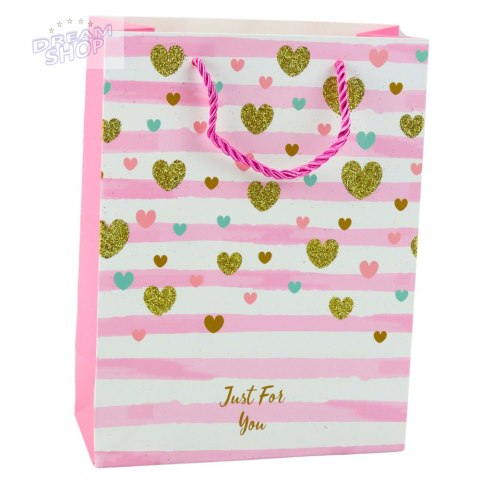 Torba Prezentowa Papierowa Niebieska Różowa Brokat 23 x 18 x 10,5 cm Torba Prezentowa Papierowa Niebieska Różowa Brokat 23 x 18 x 10,5 cm