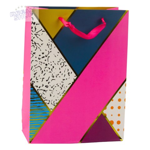 Torba Prezentowa Papierowa Wzory Geometryczne 23 x 18 x 10,5 cm