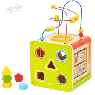Viga Drewniana Kostka Edukacyjna 5w1