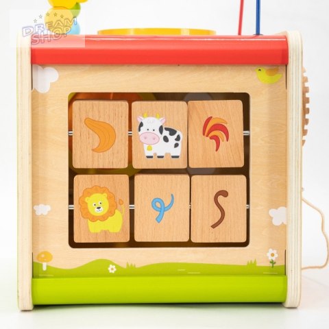 Viga Drewniana Kostka Edukacyjna 5w1