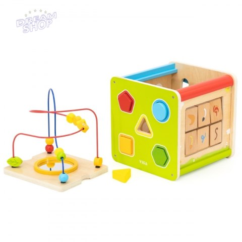 Viga Drewniana Kostka Edukacyjna 5w1