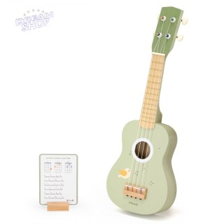 Viga Drewniane Ukulele Gitara Dla Dzieci Zielone Z Nutami