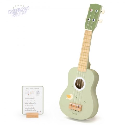 Viga Drewniane Ukulele Gitara Dla Dzieci Zielone Z Nutami