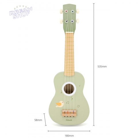Viga Drewniane Ukulele Gitara Dla Dzieci Zielone Z Nutami