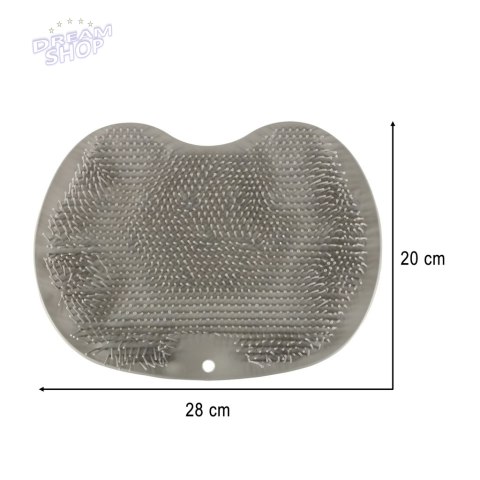 Myjka silikonowa do pleców stóp z przyssawkami masażer do mycia szczotka pod prysznic szary Myjka silikonowa do pleców stóp z przyssawkami masażer do mycia szczotka pod prysznic szary