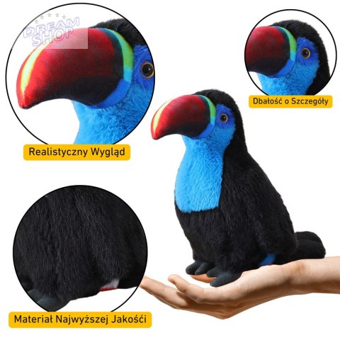 Pluszowy Ptak Tukan Maskotka Przytulanka Niebieski 20cm