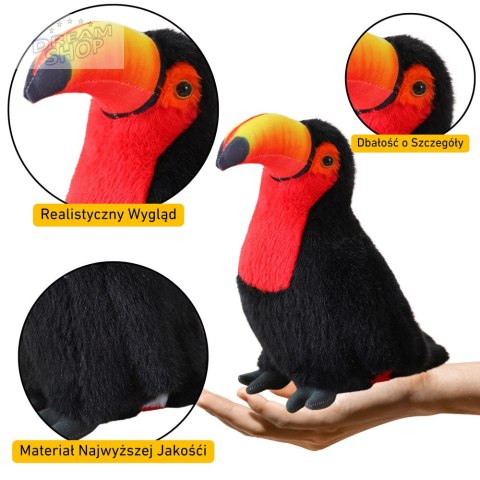 Pluszowy Ptak Tukan Pluszak Maskotka Przytulanka Czerwony 20cm Pluszowy Ptak Tukan Pluszak Maskotka Przytulanka Czerwony 20cm