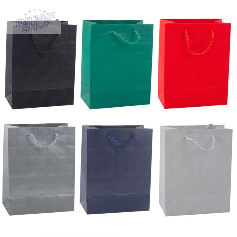 Torba Prezentowa Elegancka Tłoczone Kwadraty 23 x 18 x 10,5 cm Torba Prezentowa Elegancka Tłoczone Kwadraty 23 x 18 x 10,5 cm