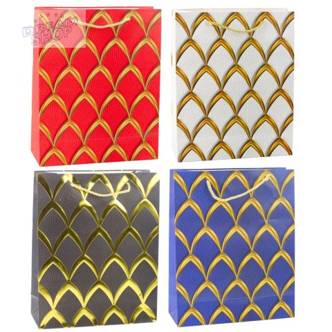 Torba Prezentowa Elegancka Złote Zdobienia 32 x 26 x 12 cm