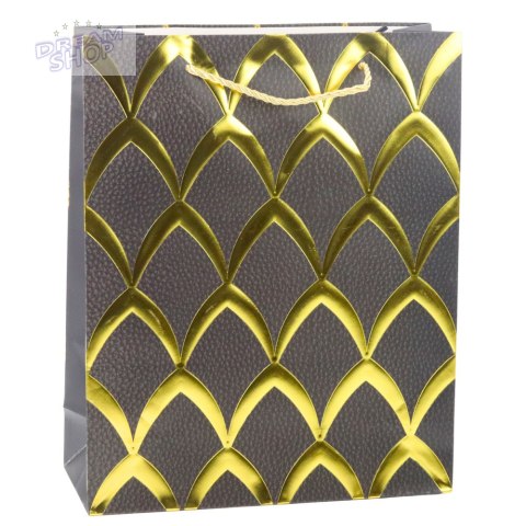 Torba Prezentowa Elegancka Złote Zdobienia 32 x 26 x 12 cm