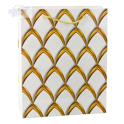 Torba Prezentowa Elegancka Złote Zdobienia 32 x 26 x 12 cm