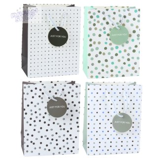 Torba Prezentowa Z Kropkami Napis Just For You 23 x 18 x 10,5 cm
