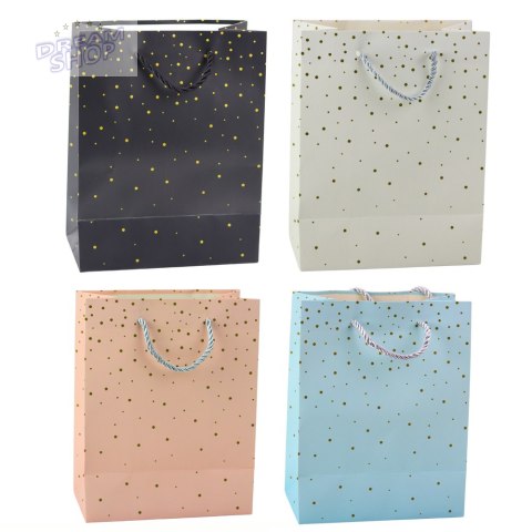 Torba Prezentowa Ze Złotymi Kropkami 23 x 18 x 10,5 cm Torba Prezentowa Ze Złotymi Kropkami 23 x 18 x 10,5 cm