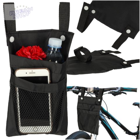 Torba na rower hulajnogę kierownicę telefon sakwa rowerowa czarna Torba na rower hulajnogę kierownicę telefon sakwa rowerowa czarna