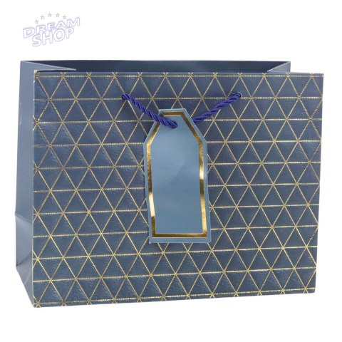 Torba Prezentowa Geometryczna Złote Linie 23 x 18 x 10 cm