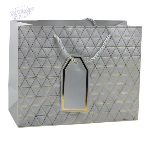 Torba Prezentowa Geometryczna Złote Linie 23 x 18 x 10 cm