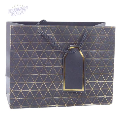 Torba Prezentowa Geometryczna Złote Linie 23 x 18 x 10 cm