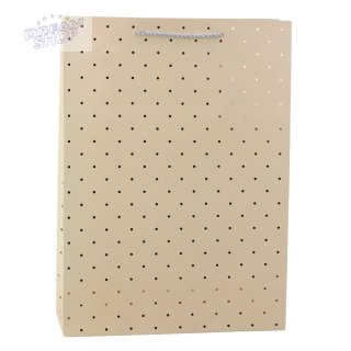 Torba Prezentowa Klasyczna W Złote Kropki 41 x 30 x 12 cm