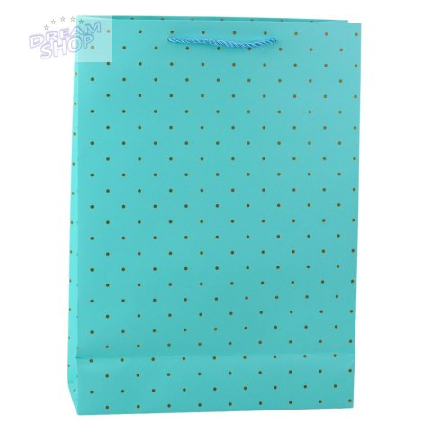 Torba Prezentowa Klasyczna W Złote Kropki 41 x 30 x 12 cm Torba Prezentowa Klasyczna W Złote Kropki 41 x 30 x 12 cm