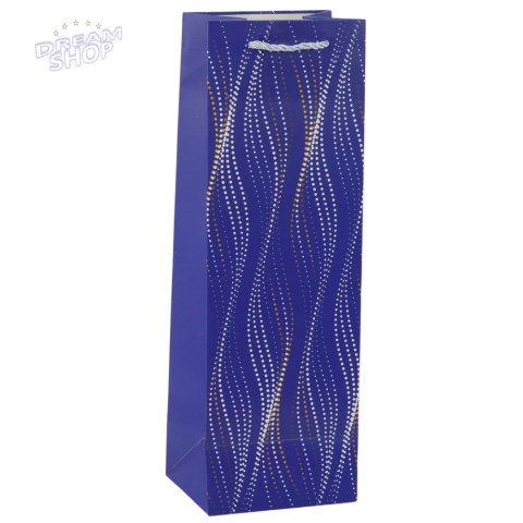 Torba Prezentowa Na Butelkę Połyskujące Fale 35 x 12 x 9 cm Torba Prezentowa Na Butelkę Połyskujące Fale 35 x 12 x 9 cm