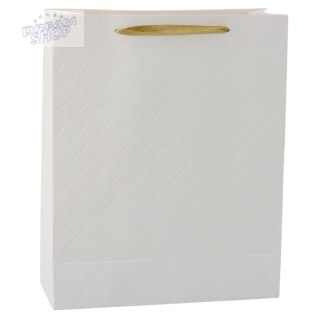Torba Prezentowa Papierowa Biała Elegancka 32 x 26 x 12cm