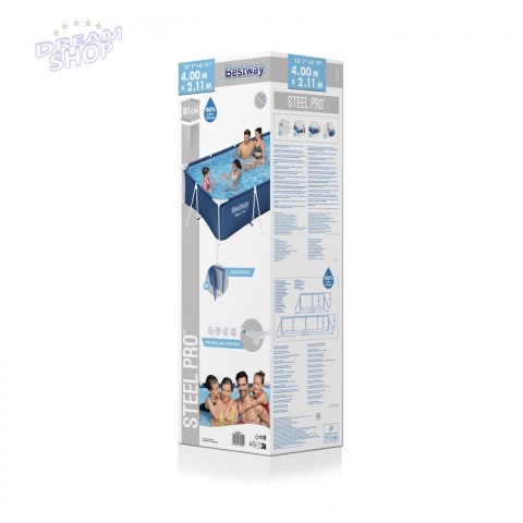 Basen Stelażowy Family Steel Pro 400x211x81 BESTWAY + Zestaw naprawczy