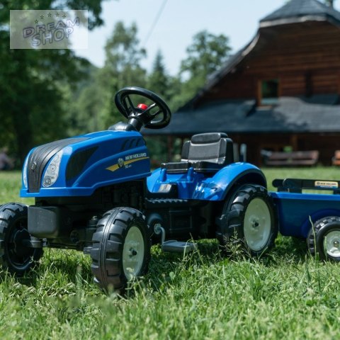 FALK Traktor na Pedały New Holland Duży z Przyczepką + Otwierana Maska od 2 lat