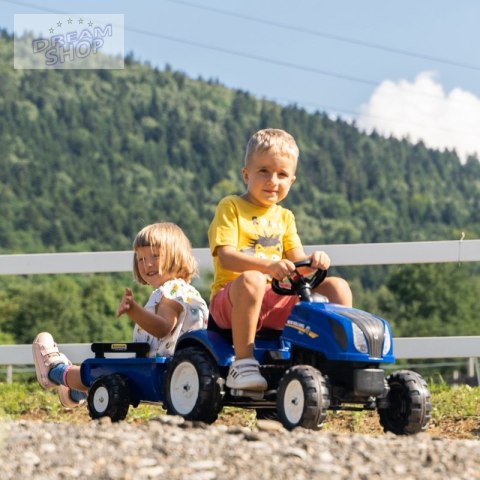 FALK Traktor na Pedały New Holland Duży z Przyczepką + Otwierana Maska od 2 lat