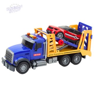 Zestaw Ciężarówka Laweta Transporter Samochód Światła Dźwięki