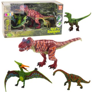 Zestaw Figurek Dinozaury Ruchome Nogi Paszcze 4szt
