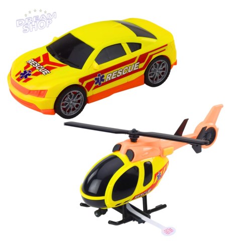 Zestaw Ratowniczy Ciężarówka Helikopter Samochód Światła Dźwięki Zestaw Ratowniczy Ciężarówka Helikopter Samochód Światła Dźwięki