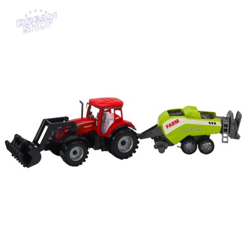 Zestaw Traktor Z Ładowaczem i Prasą Rolniczą Czerwony Zestaw Traktor Z Ładowaczem i Prasą Rolniczą Czerwony