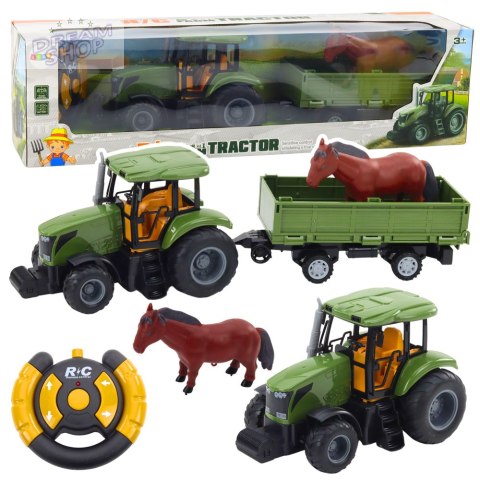 Zestaw Traktor Z Przyczepą i Koniem Zdalnie Sterowany RC
