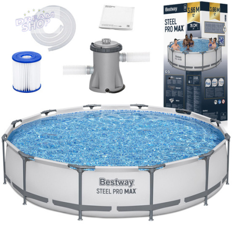 Bestway Basen STELAŻOWY 6,473L 366x76cm 7w1 pompa + filtr 56416 Bestway Basen STELAŻOWY 6,473L 366x76cm 7w1 pompa + filtr 56416