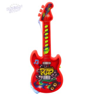 Gitara Elektryczna Dla Dzieci Melodie Gama Solmizacyjna Czerwona