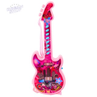 Gitara Elektryczna Dla Dzieci Melodie Gama Solmizacyjna Różowa