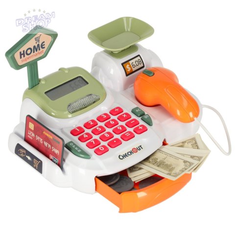 Kasa fiskalna dla dzieci supermarket sklep skaner kalkulator koszyk z akcesoriami 36 el.
