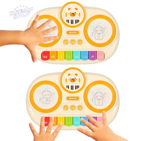 Pianinko organki interaktywne dla dzieci edukacyjne beżowy