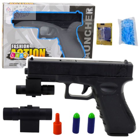 Pistolet Na Kulki Wodne Strzałki Piankowe Laser Czarny Pistolet Na Kulki Wodne Strzałki Piankowe Laser Czarny