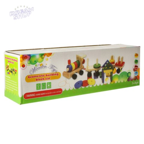 Sorter drewniany układanka zręcznościowa pociąg lokomotywa + wagony 30cm Sorter drewniany układanka zręcznościowa pociąg lokomotywa + wagony 30cm