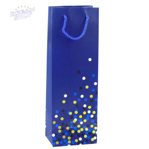 Torba Prezentowa Na Butelkę Wino W Kropki 36 x 12 x 9cm Torba Prezentowa Na Butelkę Wino W Kropki 36 x 12 x 9cm