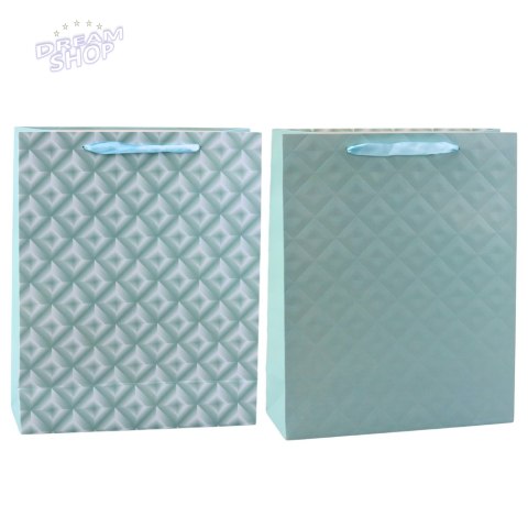 Torba Prezentowa Z Tłoczeniem Błękitna Turkusowa 32 x 26 x 10cm Torba Prezentowa Z Tłoczeniem Błękitna Turkusowa 32 x 26 x 10cm