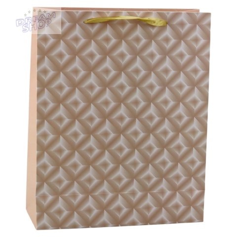 Torba Prezentowa Z Tłoczeniem Jasno Beżowa 32 x 26 x 10cm Torba Prezentowa Z Tłoczeniem Jasno Beżowa 32 x 26 x 10cm