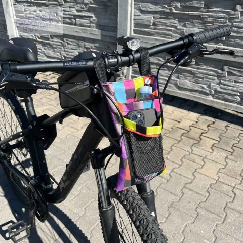 Torba na rower hulajnogę kierownicę telefon sakwa rowerowa kolorowa kratka Torba na rower hulajnogę kierownicę telefon sakwa rowerowa kolorowa kratka