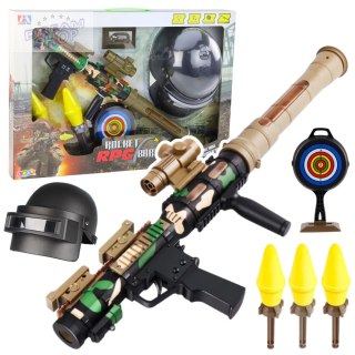 Zestaw Wojskowy Militarny Bazooka RPG Hełm Tracza Piankowe Pociski