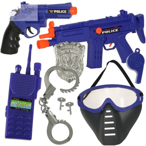Zestaw policyjny małego policjanta pistolet karabin maska kajdanki akcesoria policyjne Zestaw policyjny małego policjanta pistolet karabin maska kajdanki akcesoria policyjne