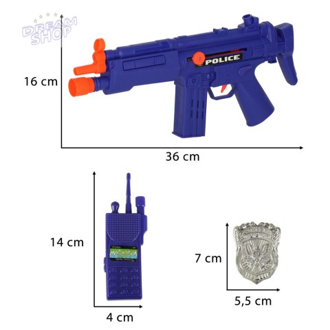 Zestaw policyjny małego policjanta pistolet karabin maska kajdanki akcesoria policyjne Zestaw policyjny małego policjanta pistolet karabin maska kajdanki akcesoria policyjne