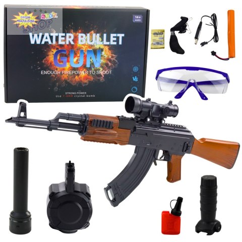 Karabin AK Na Kulki Wodne Hydrożelowe Celownik Akcesoria Okulary 96cm Karabin AK Na Kulki Wodne Hydrożelowe Celownik Akcesoria Okulary 96cm