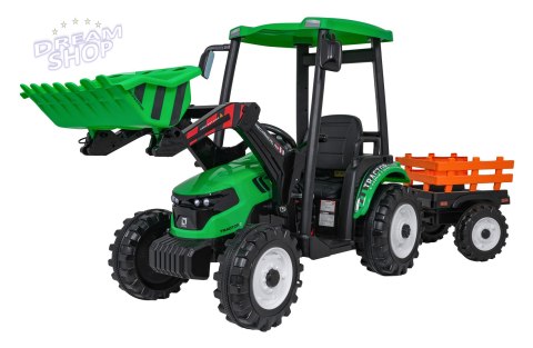 Pojazd MEGA Traktor D68 Z Przyczepką Zielony Pojazd MEGA Traktor D68 Z Przyczepką Zielony